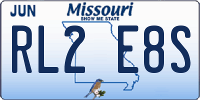MO license plate RL2E8S