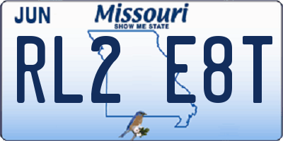 MO license plate RL2E8T