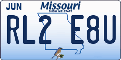 MO license plate RL2E8U