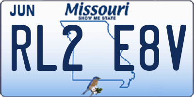 MO license plate RL2E8V