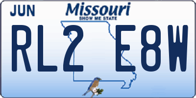 MO license plate RL2E8W