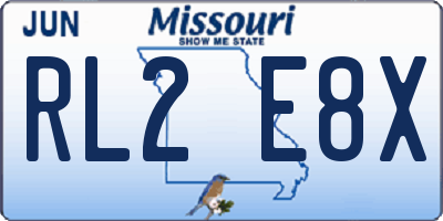 MO license plate RL2E8X