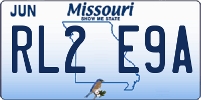 MO license plate RL2E9A
