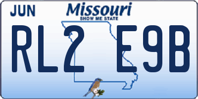 MO license plate RL2E9B