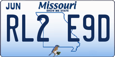 MO license plate RL2E9D