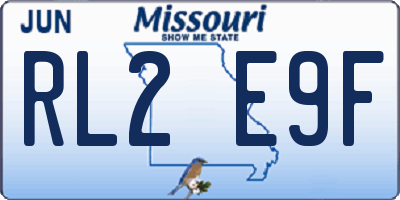 MO license plate RL2E9F