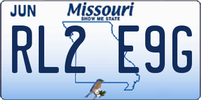 MO license plate RL2E9G