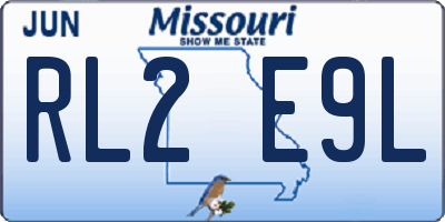 MO license plate RL2E9L