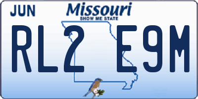 MO license plate RL2E9M