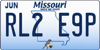 MO license plate RL2E9P