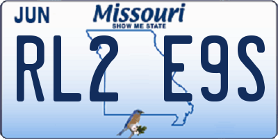 MO license plate RL2E9S