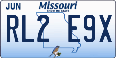 MO license plate RL2E9X
