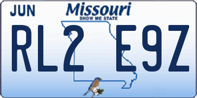 MO license plate RL2E9Z