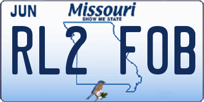 MO license plate RL2F0B