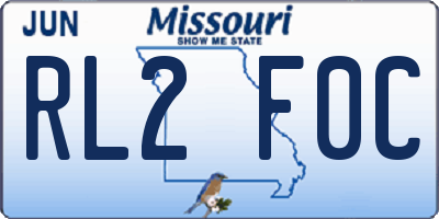 MO license plate RL2F0C
