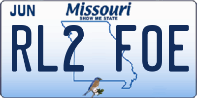 MO license plate RL2F0E