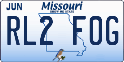 MO license plate RL2F0G