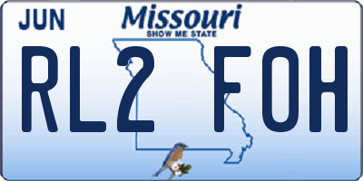 MO license plate RL2F0H