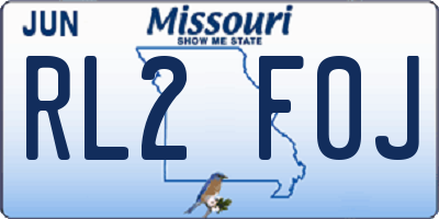 MO license plate RL2F0J