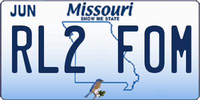 MO license plate RL2F0M