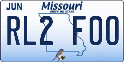 MO license plate RL2F0O