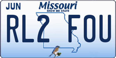 MO license plate RL2F0U