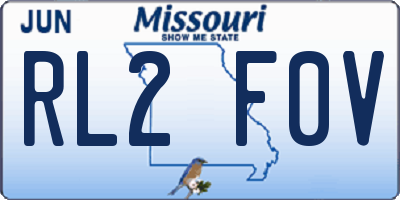 MO license plate RL2F0V