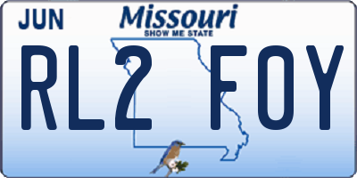 MO license plate RL2F0Y