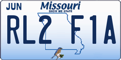 MO license plate RL2F1A