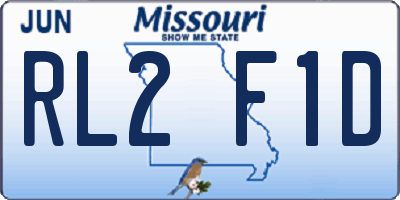 MO license plate RL2F1D