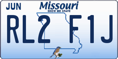 MO license plate RL2F1J