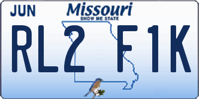 MO license plate RL2F1K