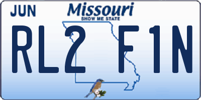 MO license plate RL2F1N