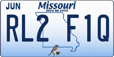 MO license plate RL2F1Q
