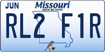 MO license plate RL2F1R