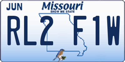 MO license plate RL2F1W