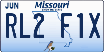 MO license plate RL2F1X