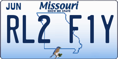 MO license plate RL2F1Y