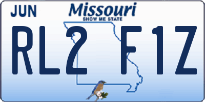 MO license plate RL2F1Z