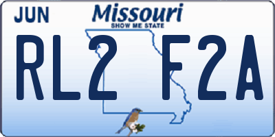 MO license plate RL2F2A