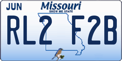 MO license plate RL2F2B