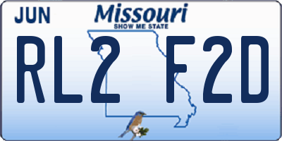 MO license plate RL2F2D