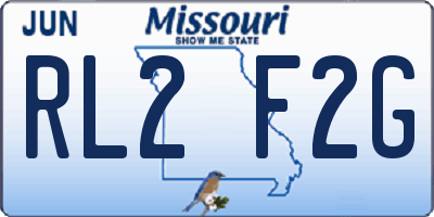 MO license plate RL2F2G