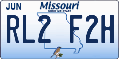 MO license plate RL2F2H