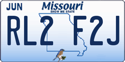 MO license plate RL2F2J