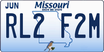 MO license plate RL2F2M