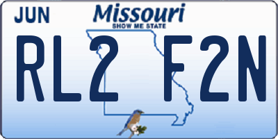MO license plate RL2F2N