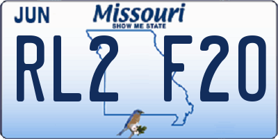 MO license plate RL2F2O