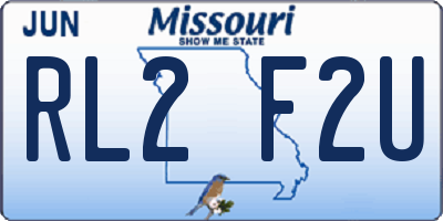 MO license plate RL2F2U