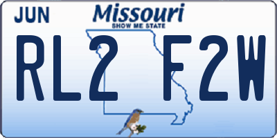 MO license plate RL2F2W